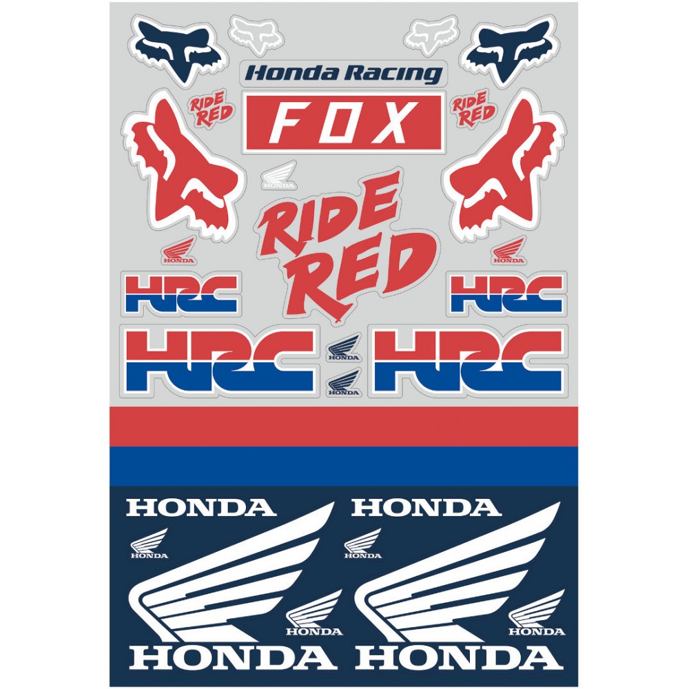 Εξοπλισμός μοτοσυκλέτας - Αυτοκόλλητα FOX Honda Track Pack Stickers Διάφορα