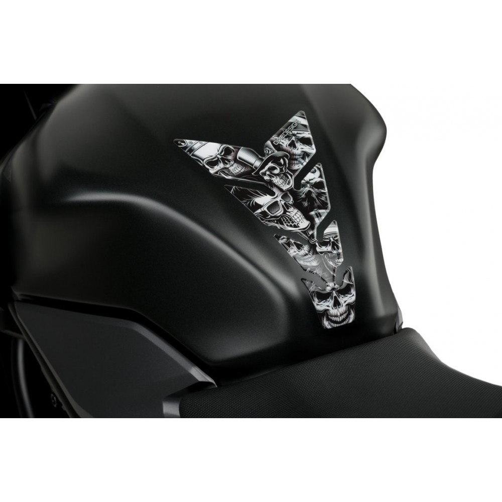 Αυτοκόλλητα ρεζερβουάρ μηχανής - Αυτοκόλλητο Ρεζερβουάρ Tank Pad ONE DESIGN 20595N Skull Party Μαύρο λευκό Αυτοκόλλητα ρεζερβουάρ